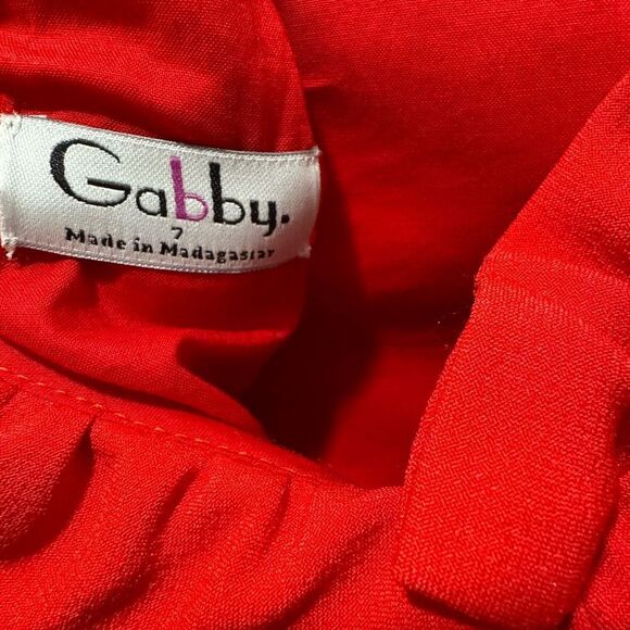 New Gabby Girls back neck tie red  Dress size 7 - Picture 5 of 6